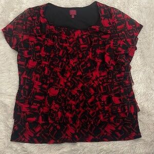 Nice 212 Collection red and black blouse 1X